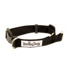 Doodley Dogs Black Plain Nylon Collar