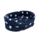 Great&Small Navy Star Fleece Oval Bed