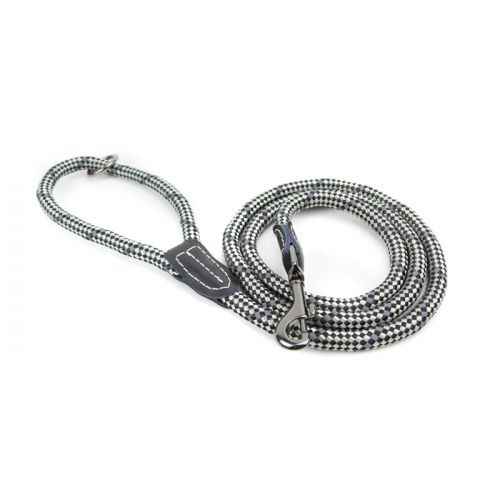 Great&Small Black/Grey Rope Trigger Lead With Leather