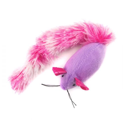 Great&Small Fiesta Plush Purple Mouse With Pink Long Tail