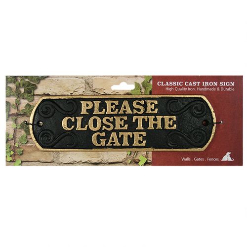Please Close The Gate Cast Iron Landscape Sign
