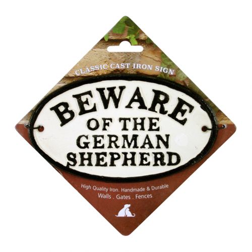 Beware Of The German Shepherd Cast Iron Oval Sign