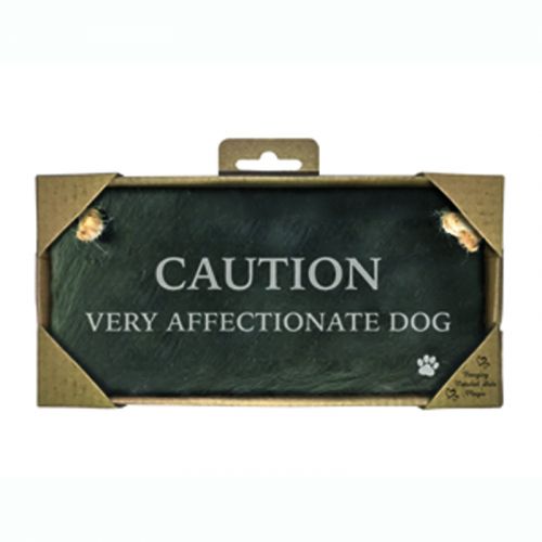 Caution Very Affectionate Dog Slate Rectangle Sign