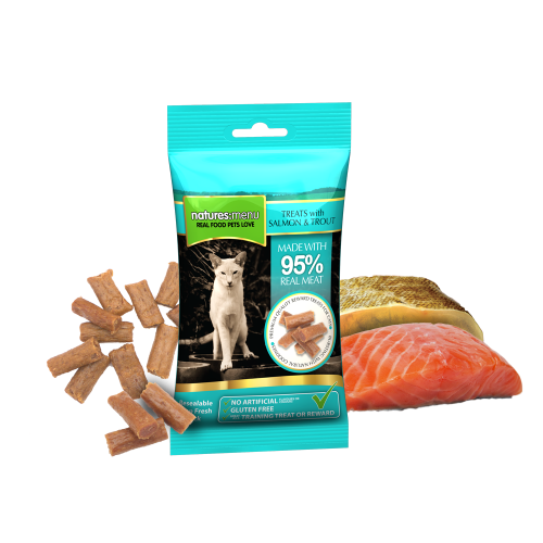 Natures Menu Real Meaty Cat Treats with Salmon and Trout 60g