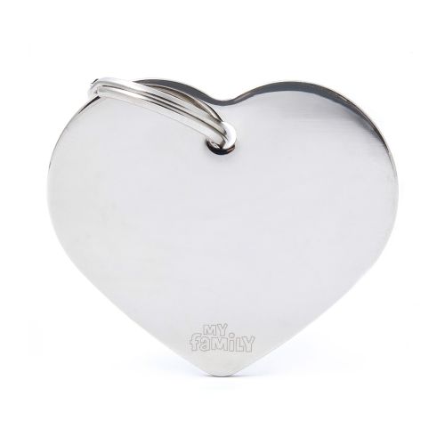 My Family Tag Heart Chrome Large