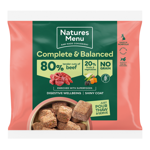 Natures Menu 80/20 Beef enriched with Superfoods Nuggets 1kg