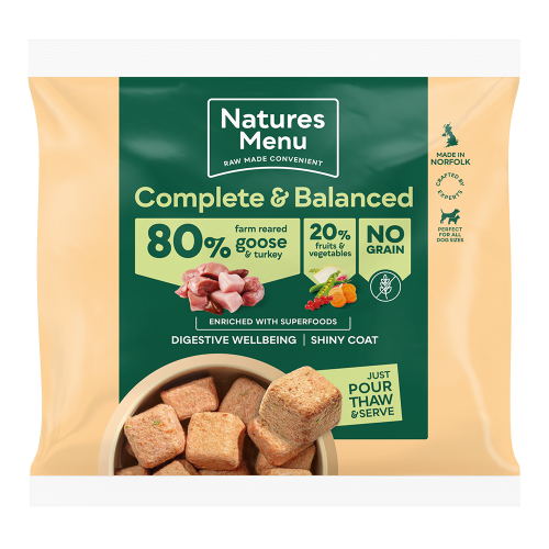 Natures Menu 80/20 Goose and Turkey enriched with Superfoods Nuggets 1kg