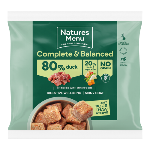 Natures Menu 80/20 Duck enriched with Superfoods Nuggets 1kg