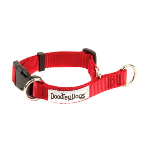 Doodley Dogs Red Plain Nylon Collar