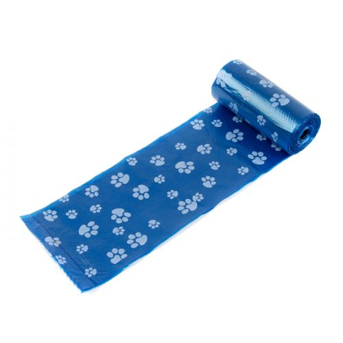 Great&Small Tough Poop Bags Blue Paw Print 16 Pack